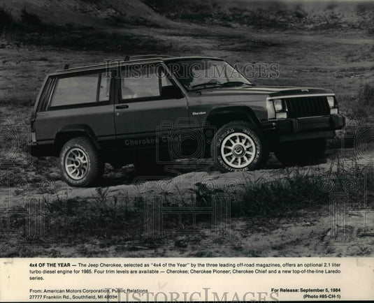 1984 Press Photo 4"x4 of the Year" - Jeep Cherokee - cvb68732 - Historic Images
