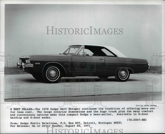 1971 Press Photo The 1972 Dodge Dart Swinger - cvb68845 - Historic Images