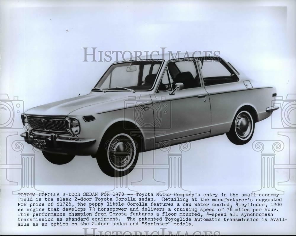 1970 Press Photo Toyota Corolla 2 Door Sedan - cvb69006 - Historic Images