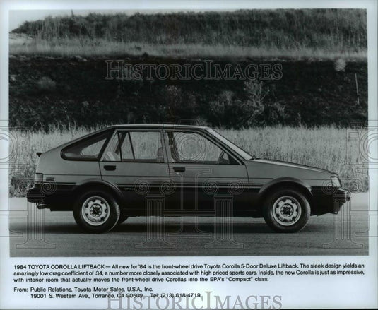 1985 Press Photo 1984 Toyota Corolla Liftback - cvb69021 - Historic Images