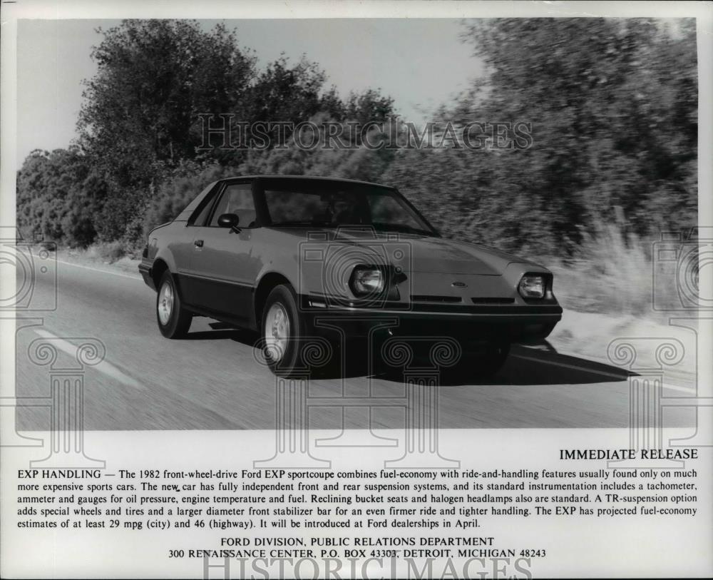 1982 Press Photo Ford EXP Sportcoupe - cvb69053 - Historic Images