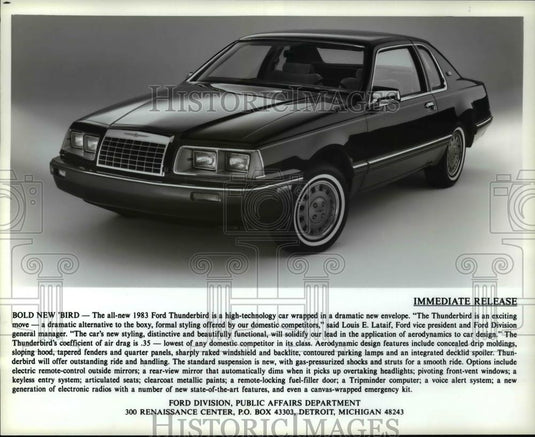 1983 Press Photo Bold New Bird - The all new 1983 Ford Thunderbird - cvb69055 - Historic Images