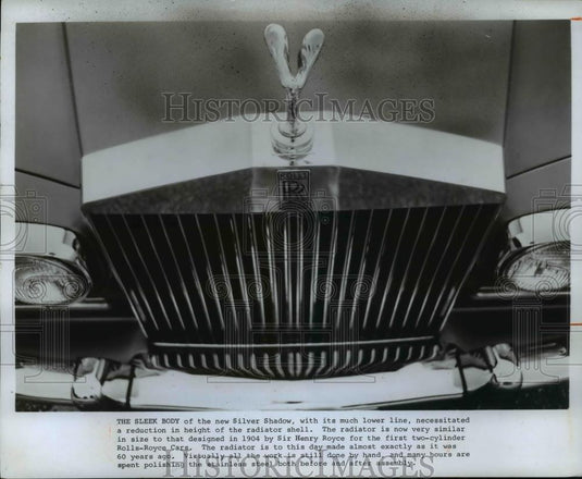 1970 Press Photo The Sleek Body of the new Silver Shadow, Rolls Royce - Historic Images
