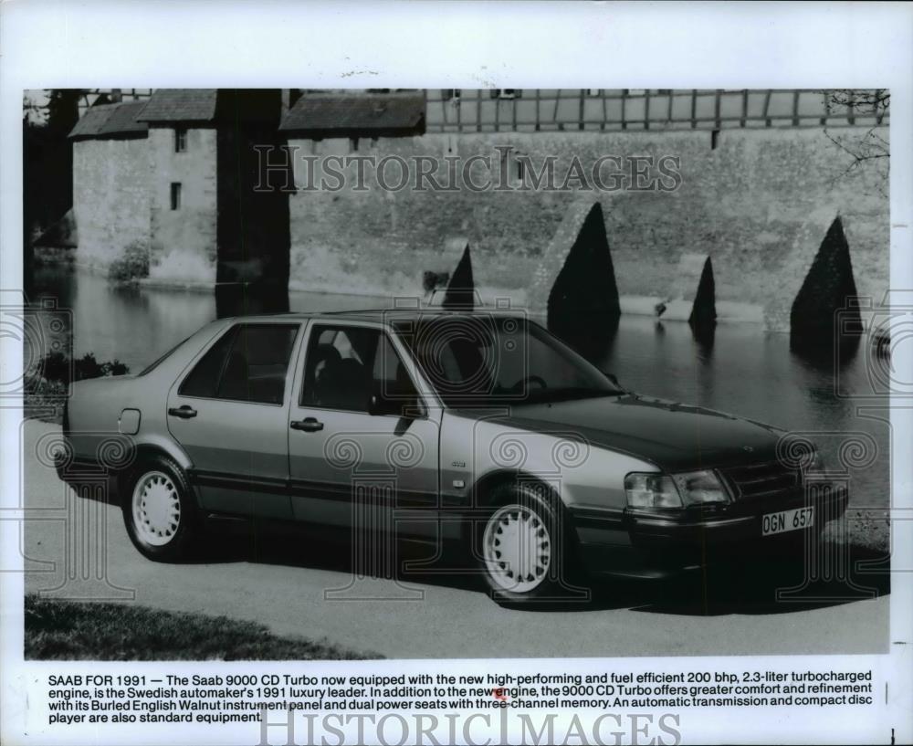 1991 Press Photo Saab for 1991- The Saab 9000 CD Turbo - cvb69119 - Historic Images