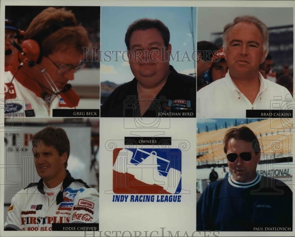 Press Photo Indy Racing League, G. Beck, J. Byrd, Calkins, Cheever, Diatlovich - Historic Images