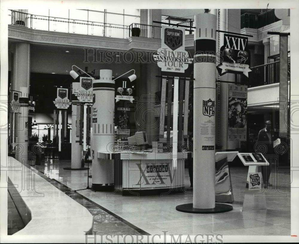 1990 Press Photo Super Bowl Memorabilia at Tower City - cvb69464 - Historic Images