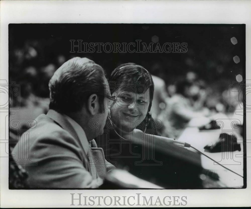 1976 Press Photo Basketball sportscasters - cvb69515 - Historic Images