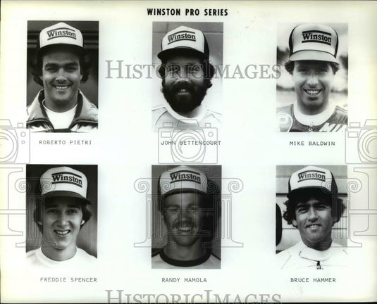 Press Photo Winston Pro Series, Pietri, Bettencourt, Baldwin, Spencer, Mamola - Historic Images