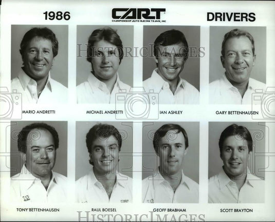 1986 Press Photo CART, Andretti, Ashley, Bettenhausen, Boesel, Brabham, Brayton - Historic Images