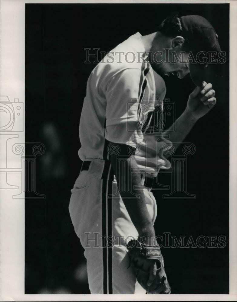 1991 Press Photo Despie a good showing Indians starting pitcher Dave Otto - Historic Images