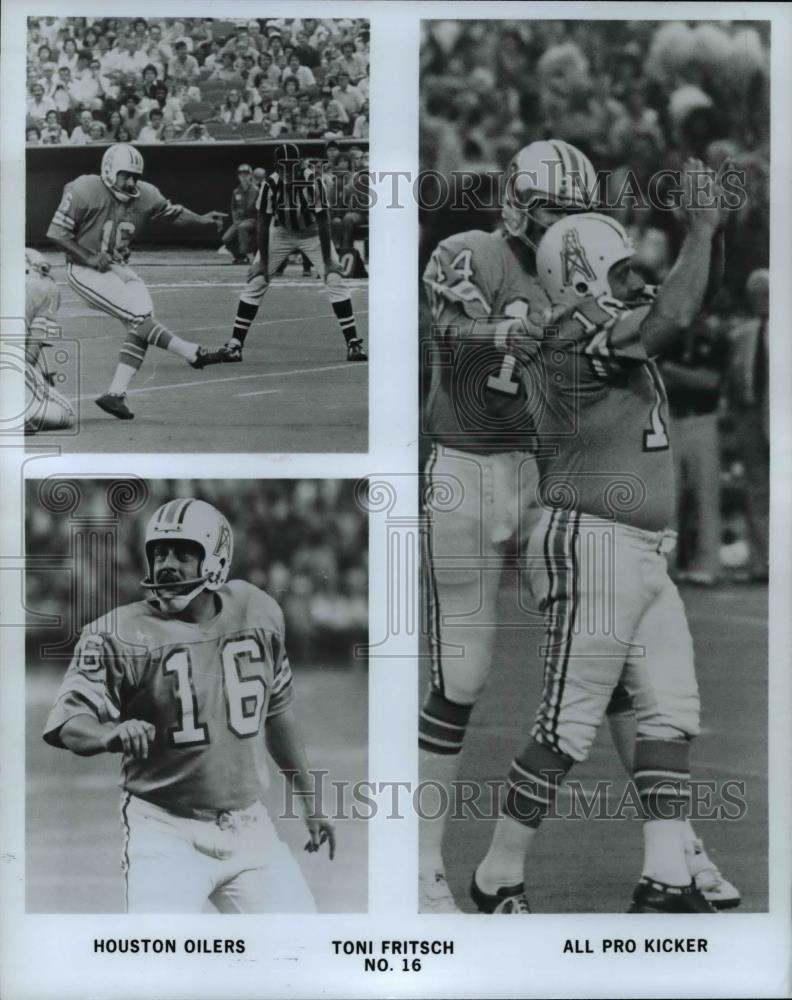 Press Photo Houston Oilers, Toni Fritsch #16, All Pro Kicker - cvb70022 - Historic Images