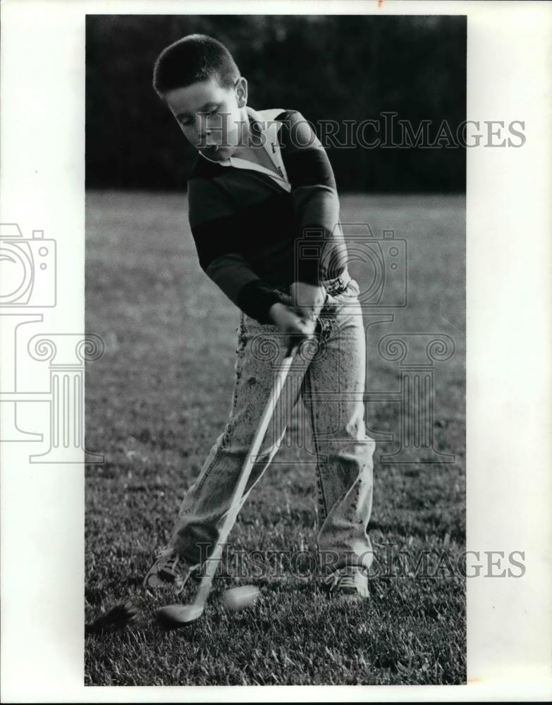 1991 Press Photo George Horner, Jr., six year old, scored a hole-in-one - Historic Images