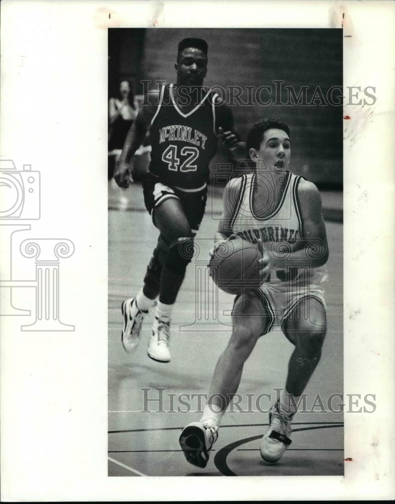 1989 Press Photo K.C. HUnt-Tri C basketball game - cvb70270 - Historic Images