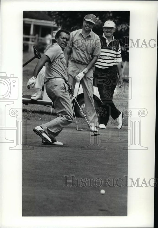 1991 Press Photo TV Star Clifton Davis, Clarence Rogers and Bill Dickey - Historic Images