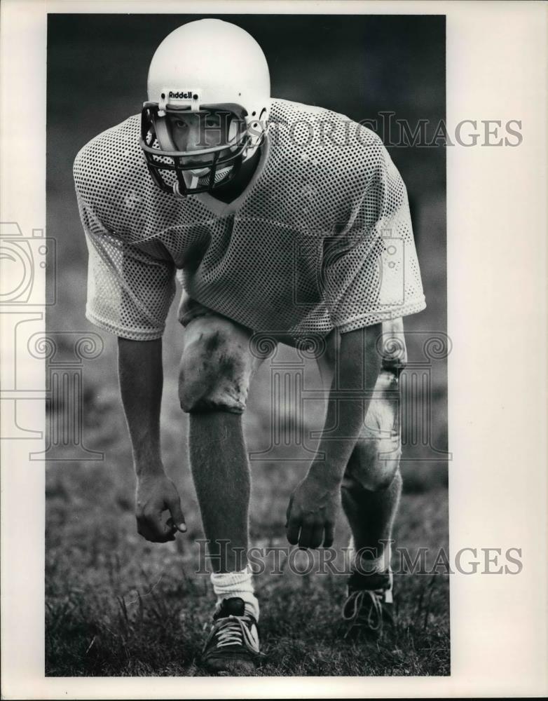 1991 Press Photo QB Dave McCoy practices defensive back position - cvb70553 - Historic Images