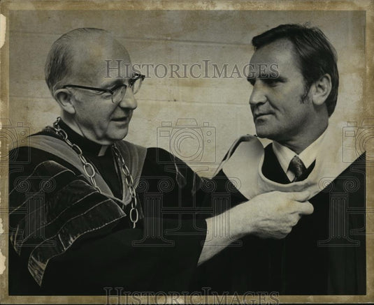 1973 Press Photo Father Birkenhauser and Don Shula - cvb71067 - Historic Images