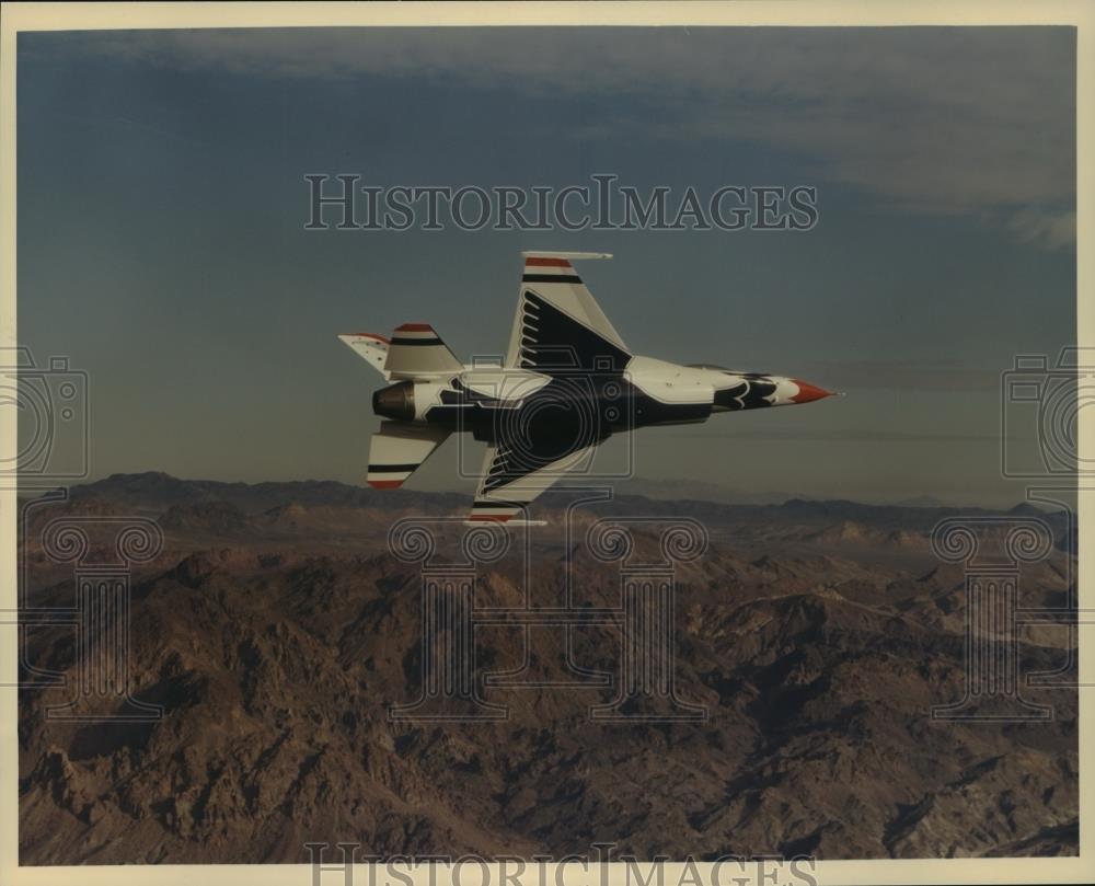 Press Photo Thunderbird Flying Over Mountains - cvb72034 - Historic Images