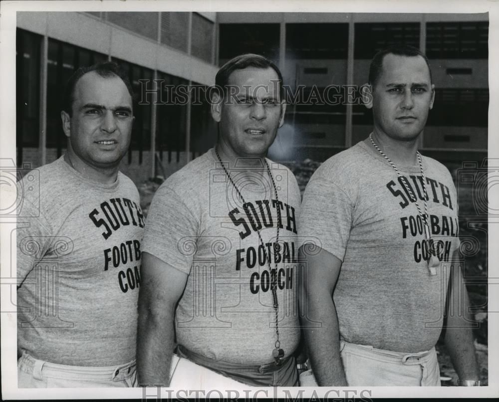 1968 Press Photo Football coaches -Fred Oblak, John Gentile, Ron Gawryszewski - Historic Images