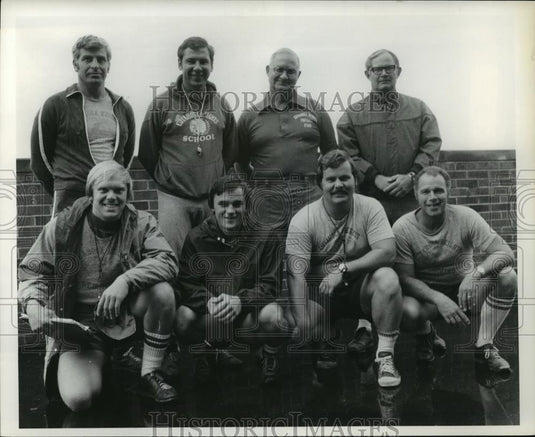 1976 Press Photo Ouyahoga Heights football coaching staff. - cvb72426 - Historic Images