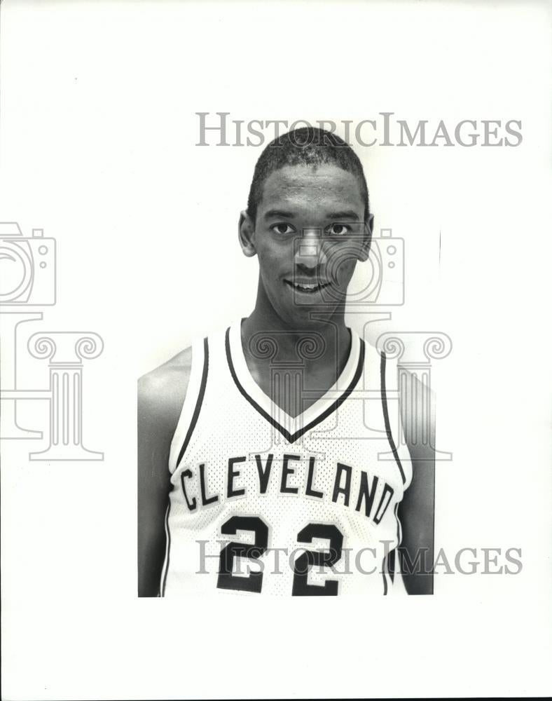 1985 Press Photo Cleveland State Basketball Player Vince Richards - cvb72486 - Historic Images