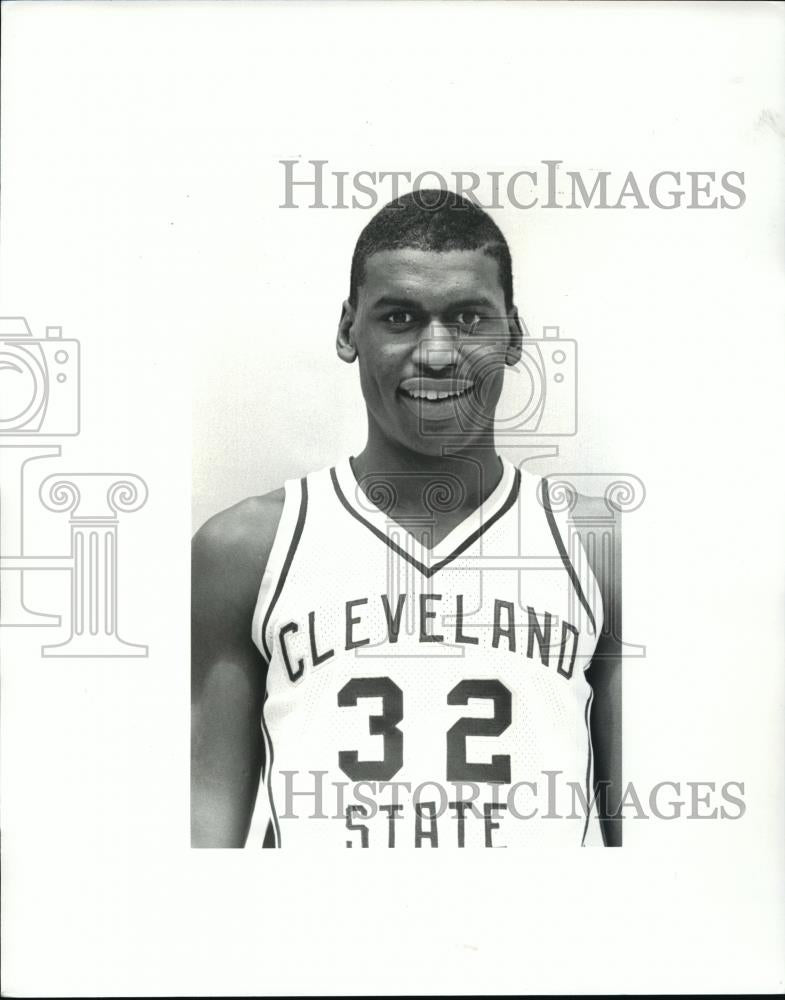1985 Press Photo Cleveland State Basketball Player - Warren Bradley - cvb72490 - Historic Images