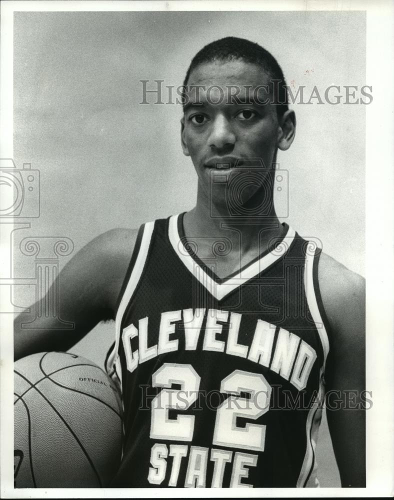 1984 Press Photo Cleveland State Basketball Player - Vince Richards - cvb72493 - Historic Images