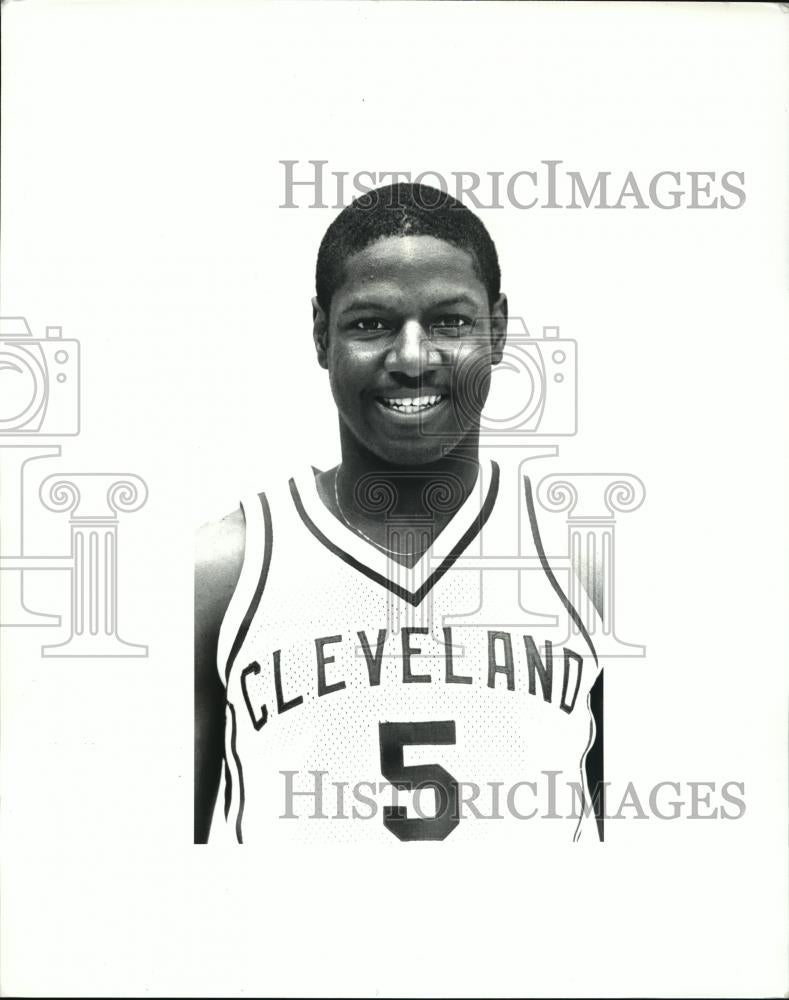 1985 Press Photo Cleveland State Basketball Team Eddie Bryant - cvb72498 - Historic Images