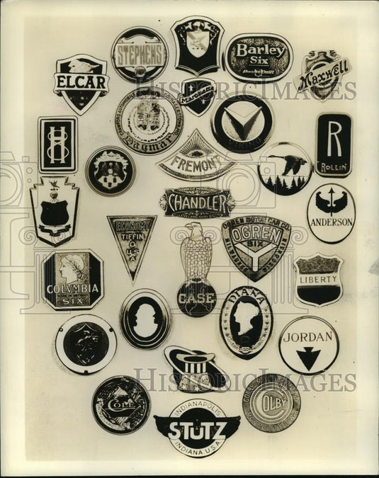 1938 Press Photo Automobile name plates - cvb72562 - Historic Images