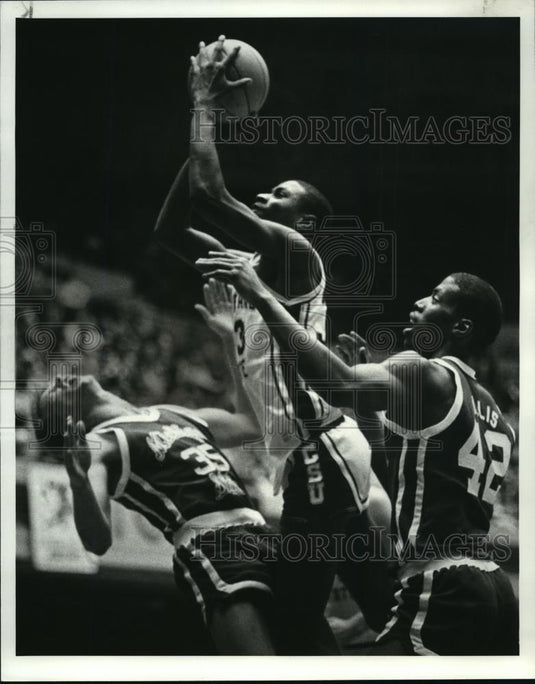 1983 Press Photo First half action of CSU vs Michigan State basketball game - Historic Images