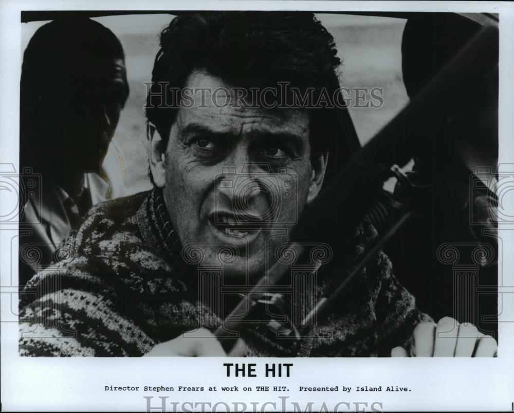 1988 Press Photo Stephen Frears, Director at Work on The Hit - cvb75654 - Historic Images