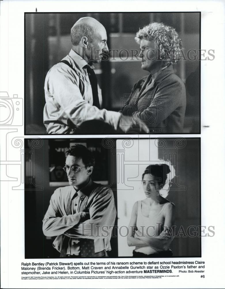 1997 Press Photo Patrick Stewart, Brenda Fricker, Matt Craven & A. Gurwitch - Historic Images