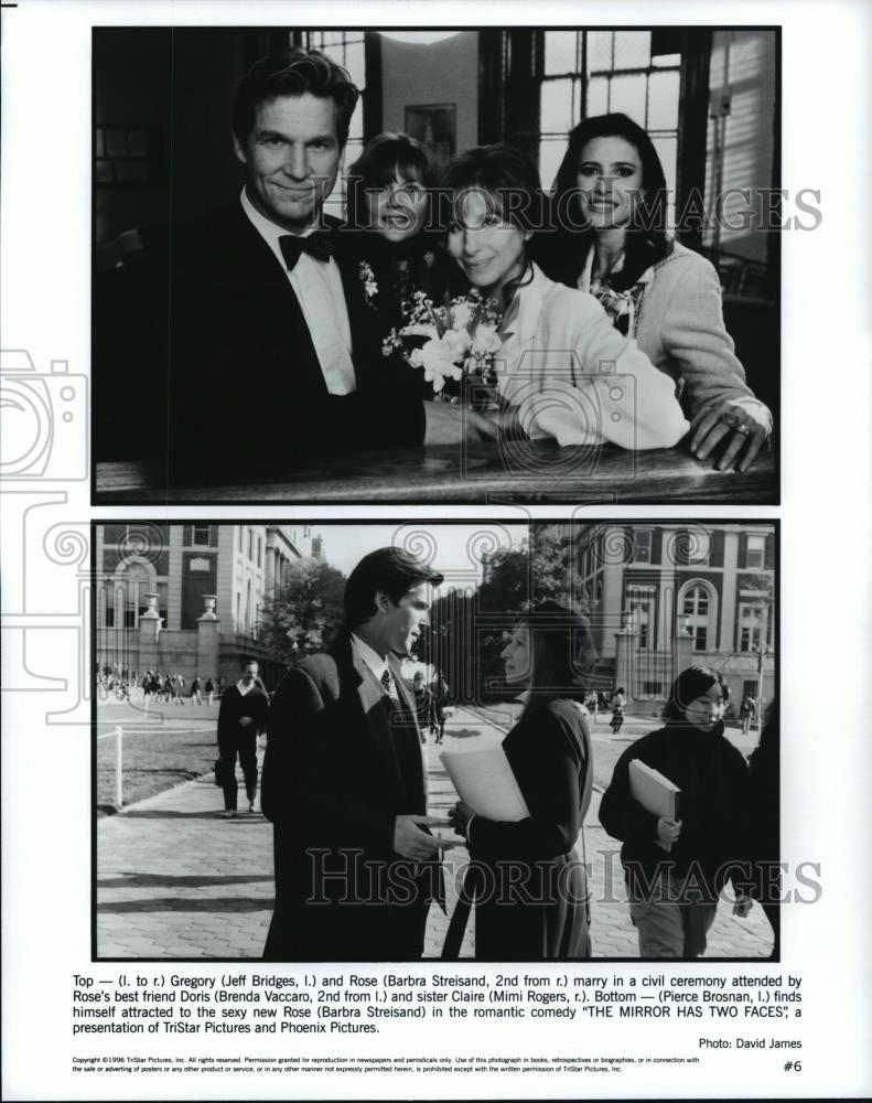 1996 Press Photo Jeff Bridges, Barbara Streisand, B. Vaccaro, M. Rogers, Bronson - Historic Images