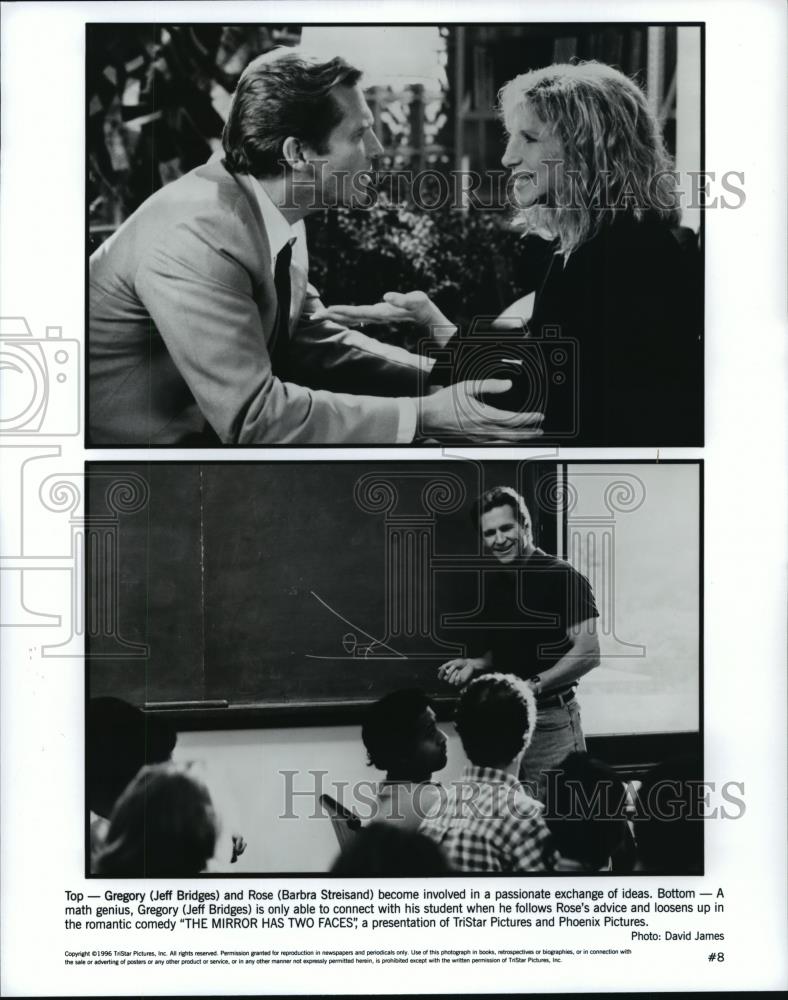 1996 Press Photo Jeff Bridges &amp; Barbara Streisand in The Mirror Has Two Faces - Historic Images