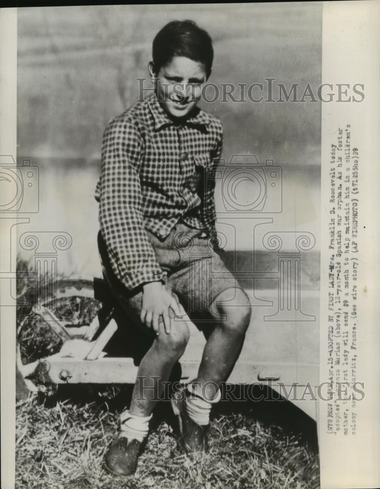 1939 Press Photo Lorenzo Murias Adopted by Mrs. Franklin D. Roosevelt - Historic Images