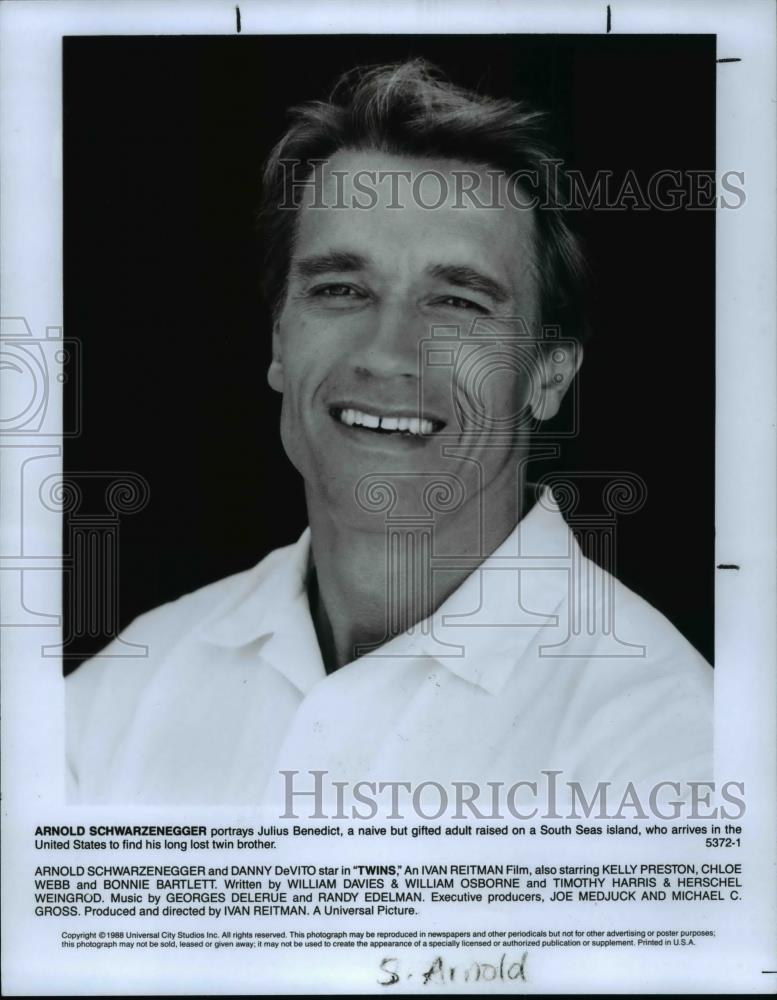 1988 Press Photo Arnold Schwarzenegger-Twins - cvp98161 - Historic Images