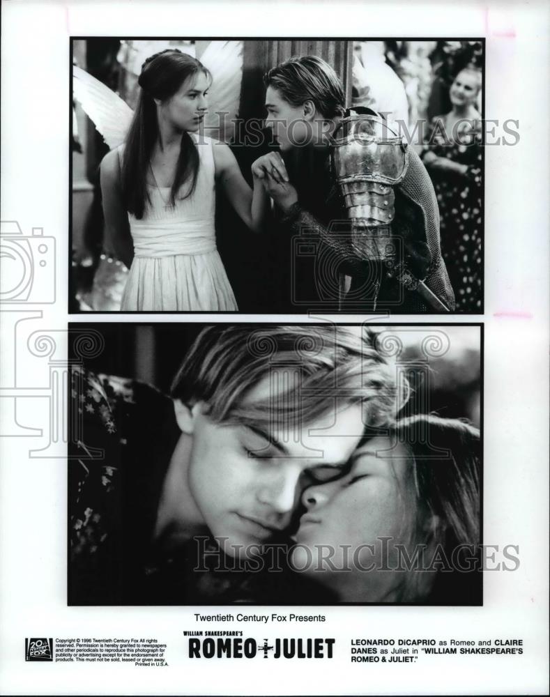 1997 Press Photo Leonardo DiCaprio and Claire Danes in "Romeo and Juliet" - Historic Images