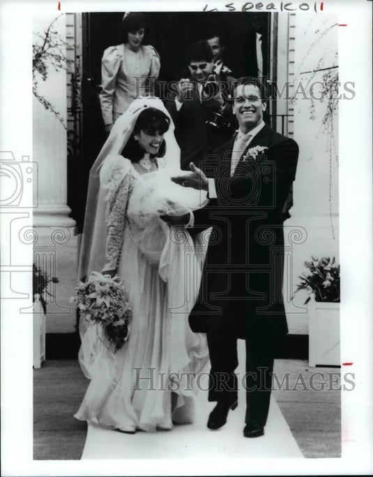 1996 Press Photo Maria Shriver and Arnold Schwarzenegger wedding - cvp98351 - Historic Images