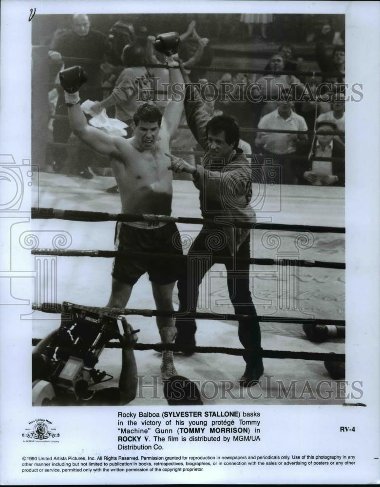 1990 Press Photo Rocky V-Sylvester Stallone and Tommy Morrison - cvp98644 - Historic Images