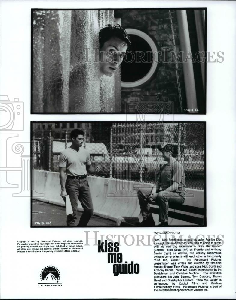 1997 Press Photo Nick Scotti and Anthony barrile in Kiss Me Guido. - cvp98749 - Historic Images