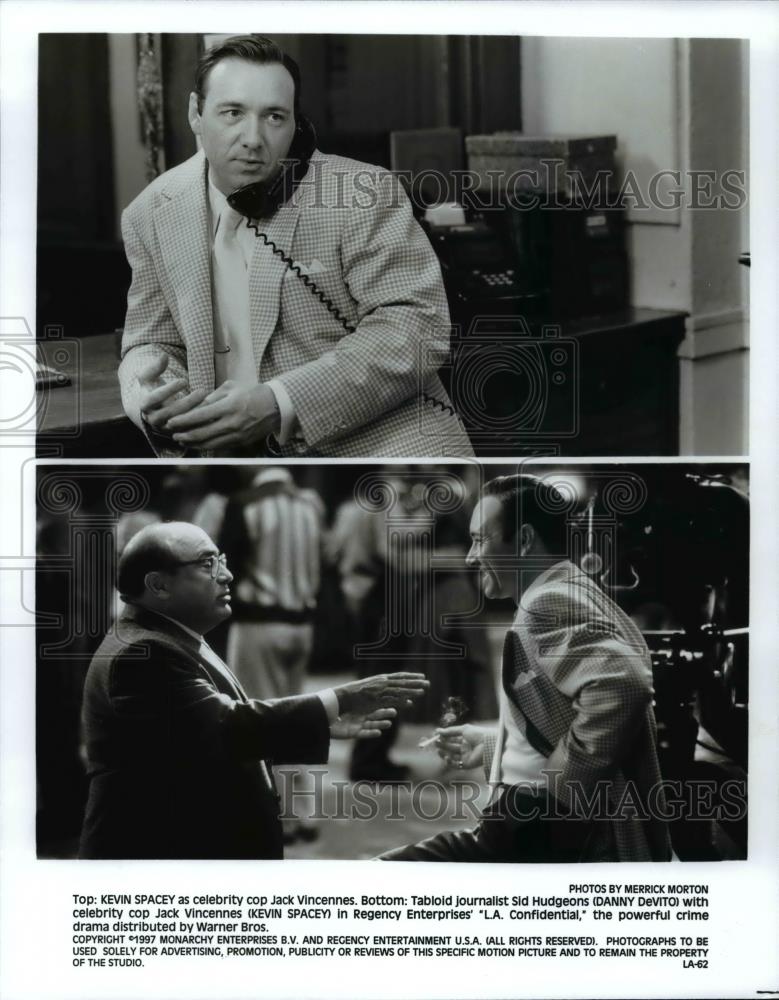 1997 Press Photo Kevin Spacey and Danny DeVito in L.A. Confidential. - cvp98791 - Historic Images