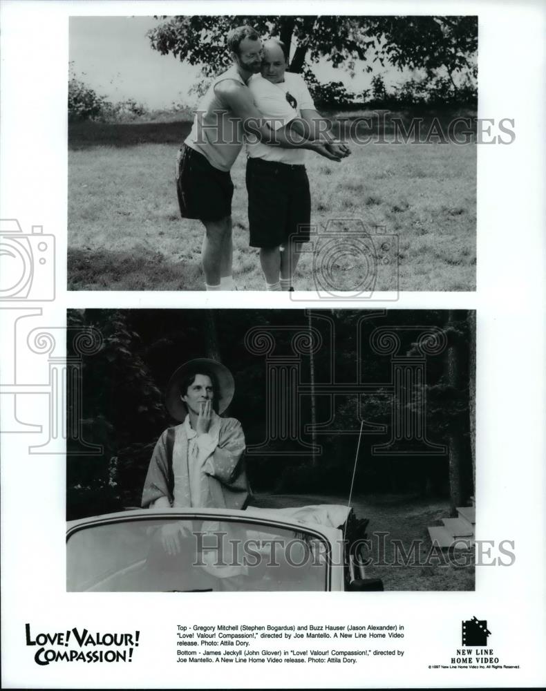 1997 Press Photo Stephen Bogardus &amp; Jason Alexander in Love! Valour! Compassion! - Historic Images