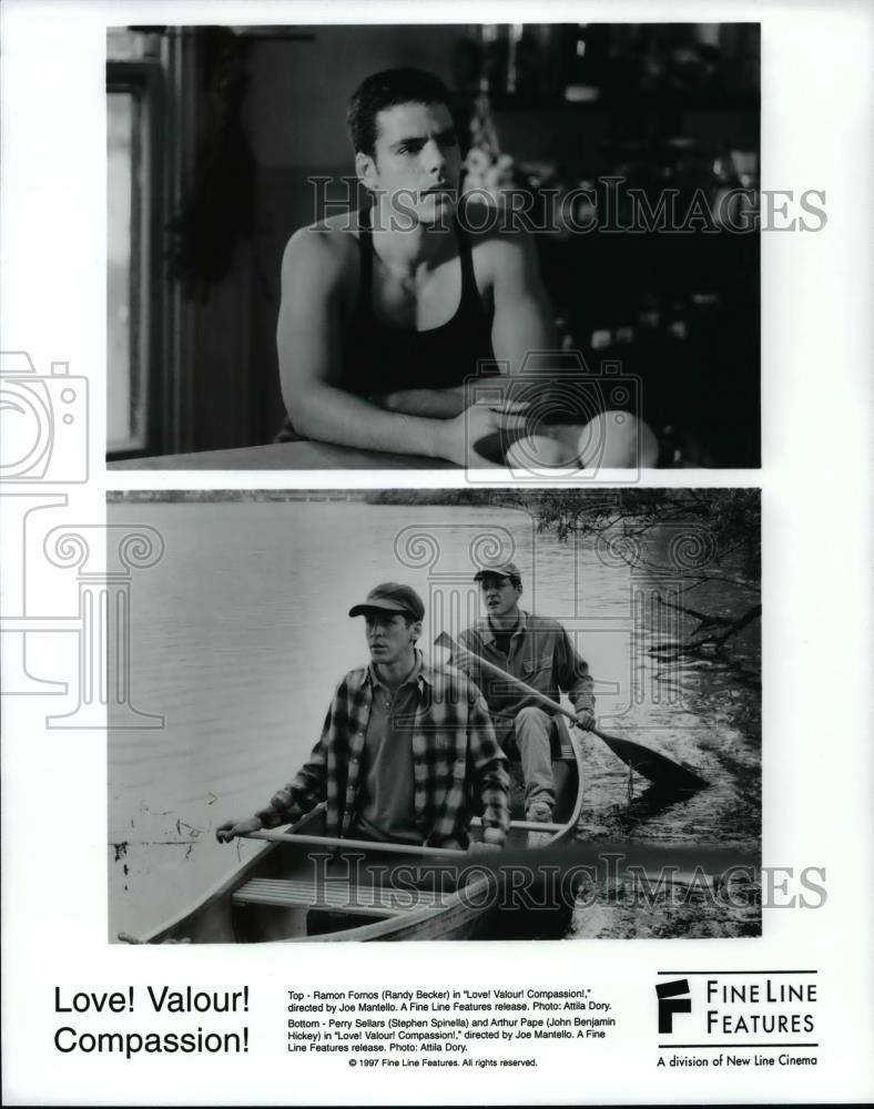 1997 Press Photo Randy Becker and Stephen Spinella in Love! Valour! Compassion! - Historic Images