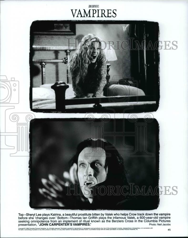 1998 Press Photo Sheryl Lee and Thomas Ian Griffith in John Carpenter's Vampires - Historic Images