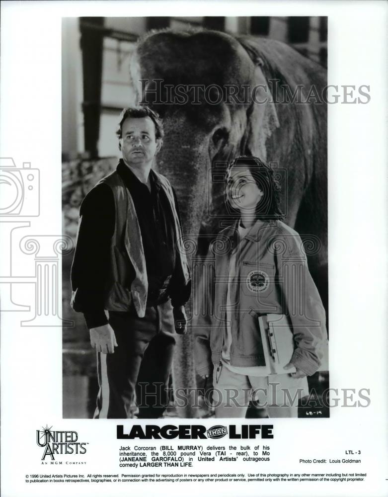1996 Press Photo Bill Murray and Janeane Garofalo in Larger Than Life. - Historic Images