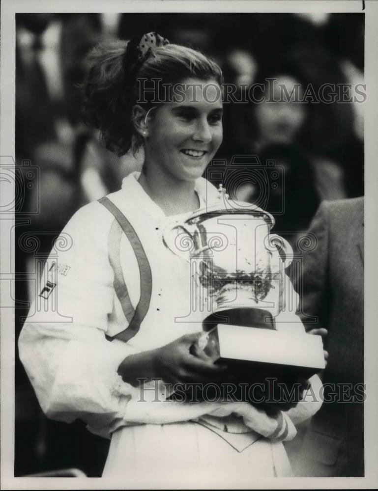 1991 Press Photo Monica Seles at the 1991 French Open in Paris. - cvp98876 - Historic Images