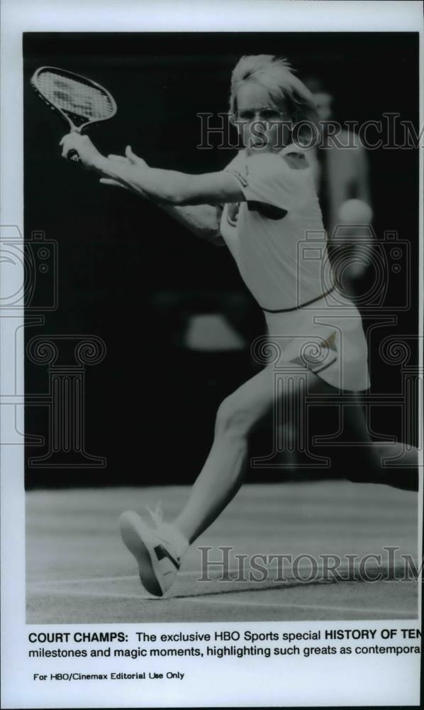 Press Photo Martina Navratilova on History of Tennis on HBO. - cvp98878 - Historic Images