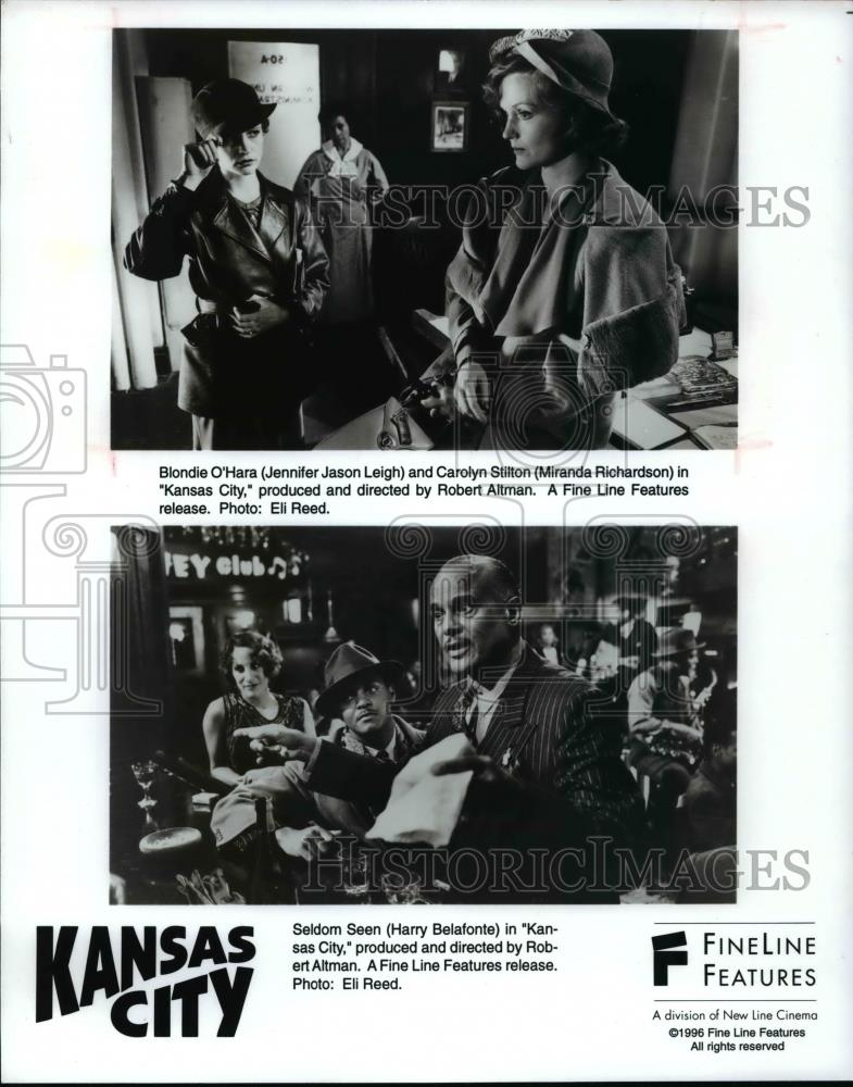 1996 Press Photo Kansas City-Jennifer Jason Leigh, Miranda Richardson, Belafonte - Historic Images