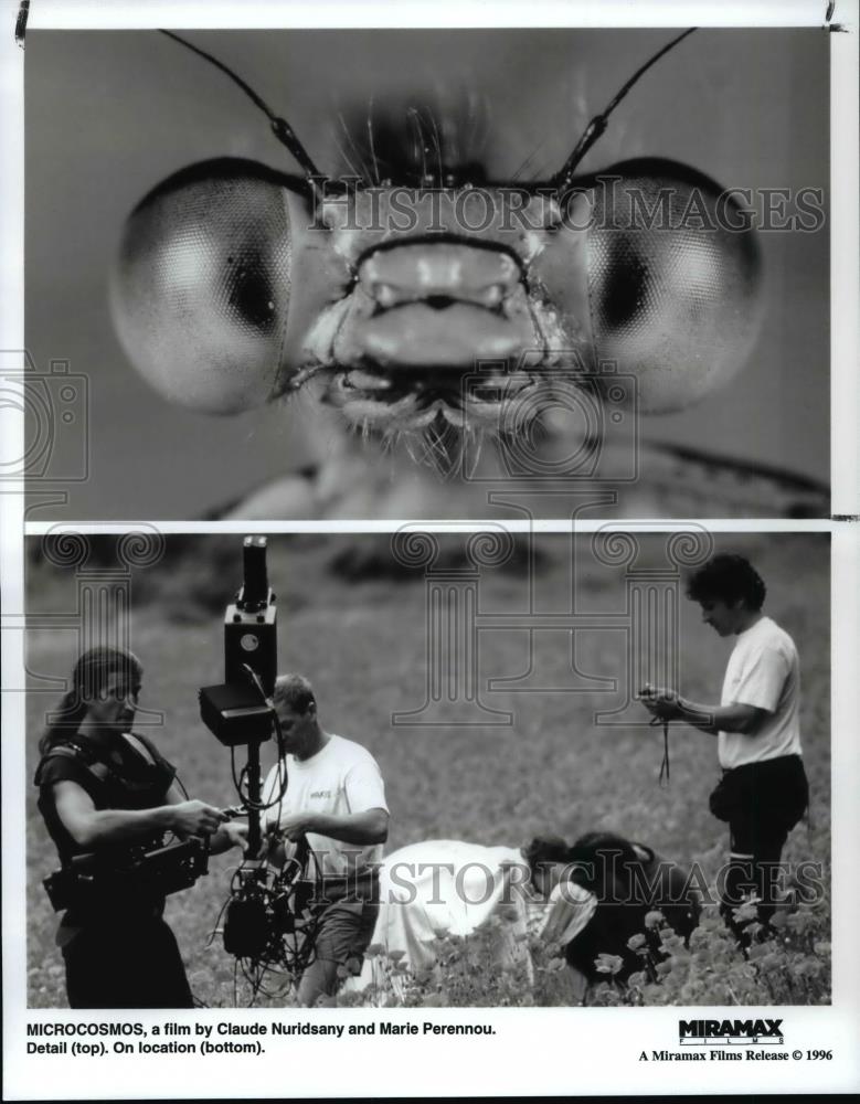 1996 Press Photo The filming of Microcosmos by Claude Nuridsany &amp; Marie Perennou - Historic Images