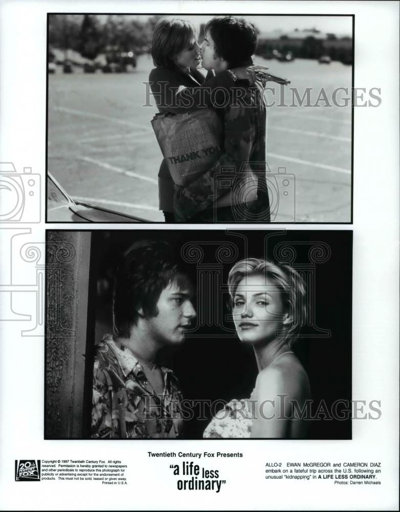 1997 Press Photo Cameron Diaz and Ewan McGregor in A Life Less Ordinary. - Historic Images