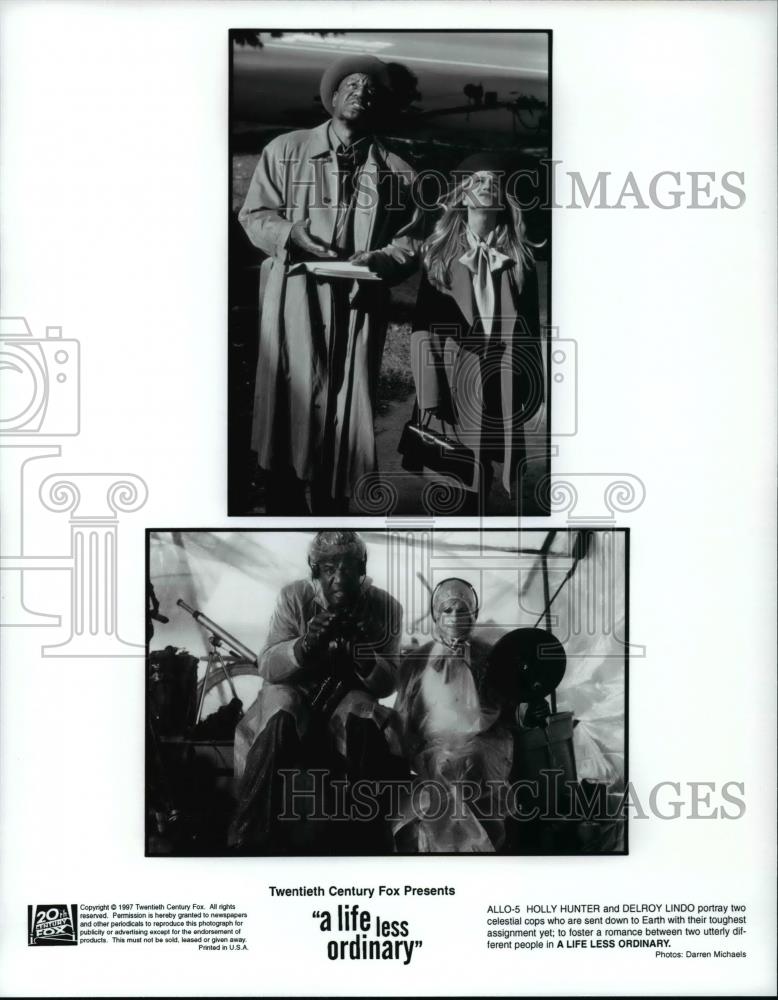 1997 Press Photo Holly Hunter and Delroy Lindo in A Life Less Ordinary. - Historic Images